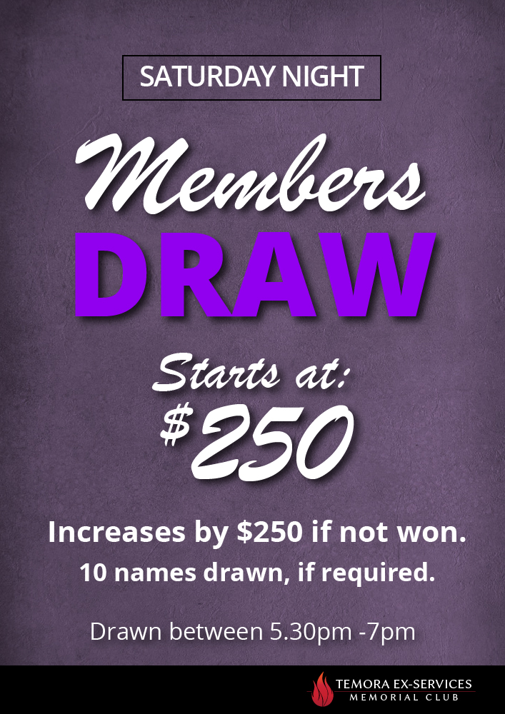 Saturday Members Draw